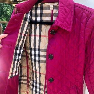 Burberry Hot Pink/ Fuchsia Quilted Jacket/ Coat S